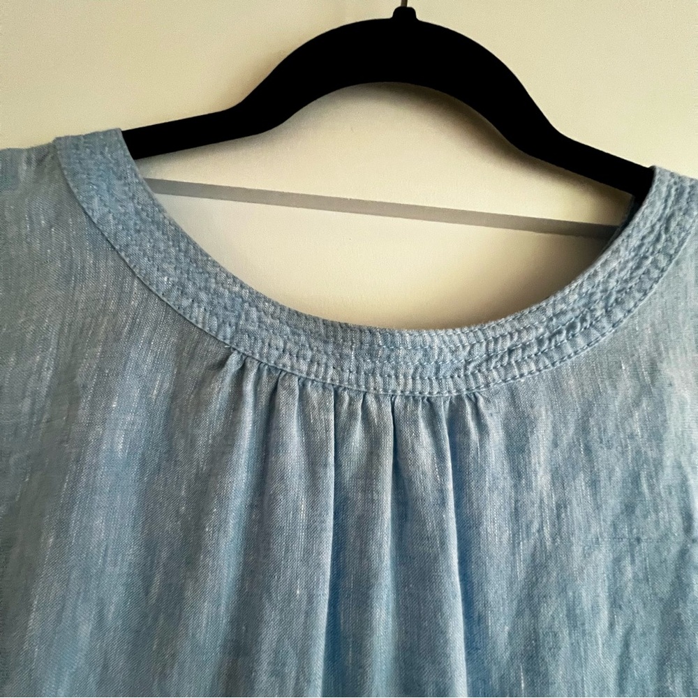 Talbots Linen Button Back Blouse - Picture 4 of 7